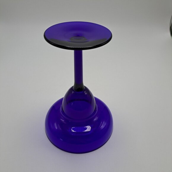Vintage Cobalt Blue Glass Margarita Cocktail Coupe - Picture 5 of 6